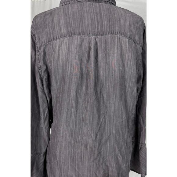 BLL BeachLunch Lounge Collection XL Button Front Top Gray 100% Lyocell - Picture 7 of 8